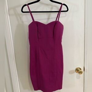 Forever21 magenta/pink mini/Midi spaghetti strap dress slit in back bottoms.